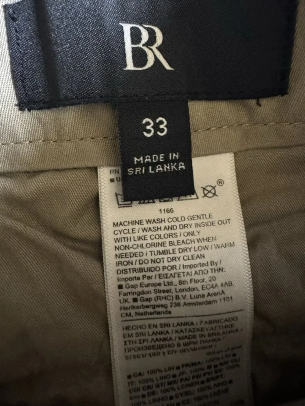 Banana Republic 100% Linen Shorts Men’s 33 Navy Flat Front Casual